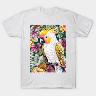 Tropical Flower Bird T-Shirt